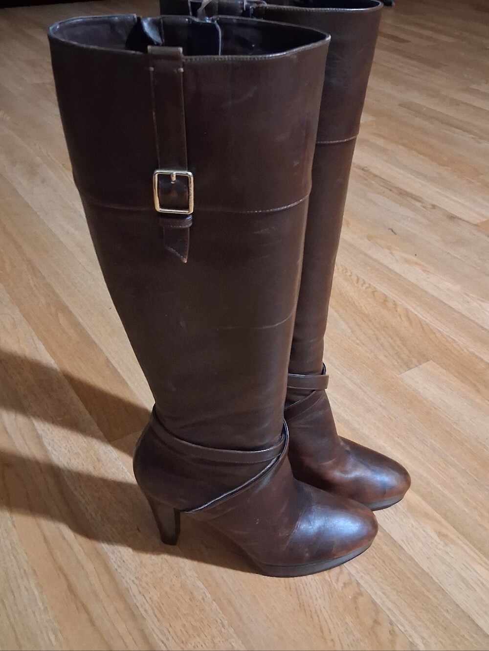 Cole Haan Dark Brown Leather Over-the-Knee Heeled Boots